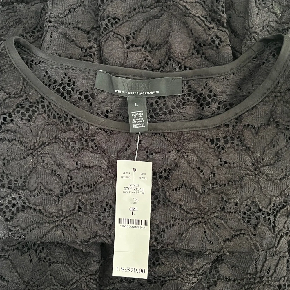 😃White House Black Market Black Lace Blouse - Picture 13 of 13